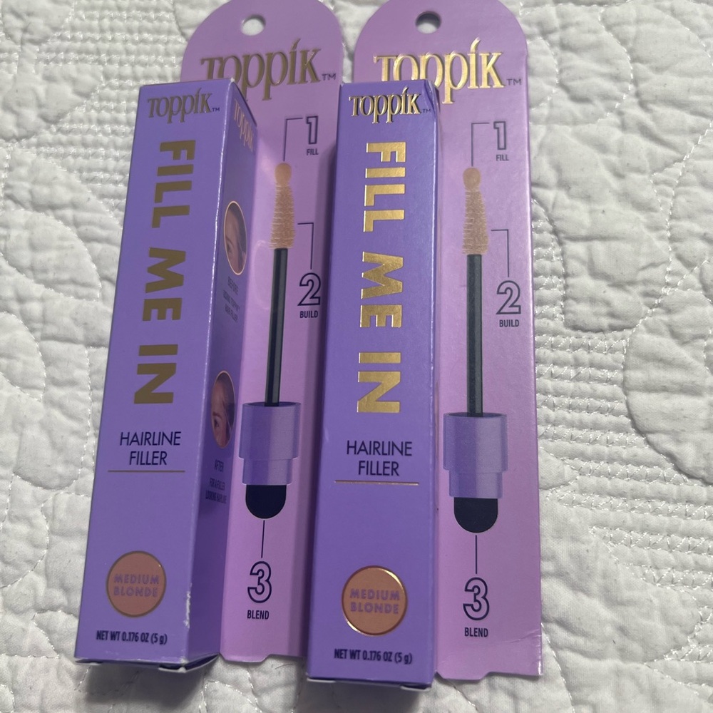 2 Pack  TOPPIX Fill Me In Hair Line Filler Medium Blonde .176oz NEW IN BOX